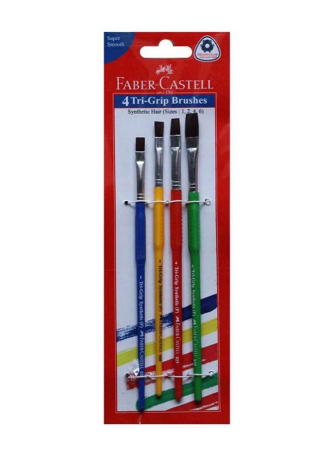 FABER-CASTELL - 4-Piece Tri-Grip Brush Set Multicolour - Image 1