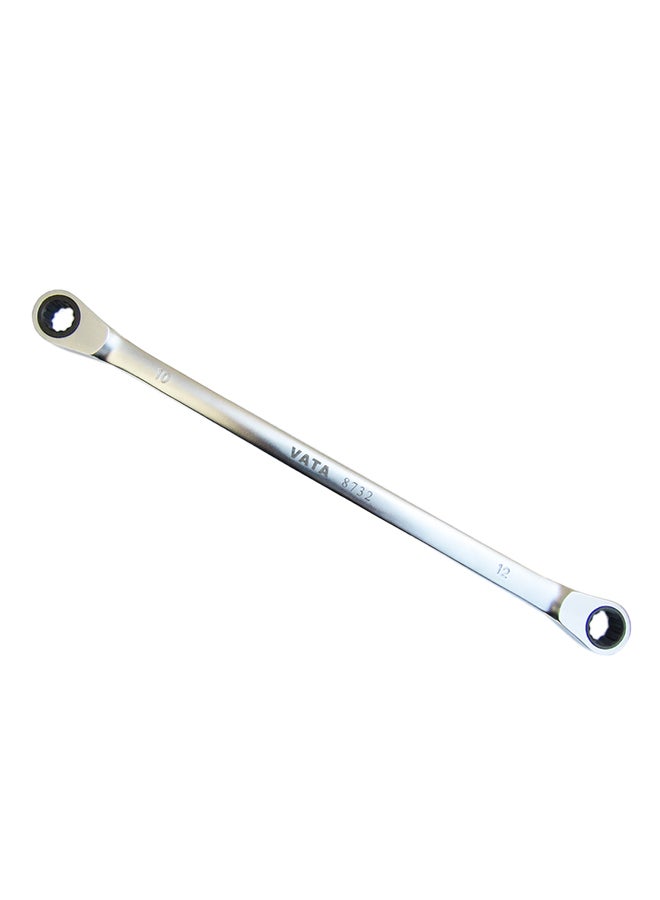 VATA Double Ring Ratchet Spanner Silver 10x12mm - Image 1