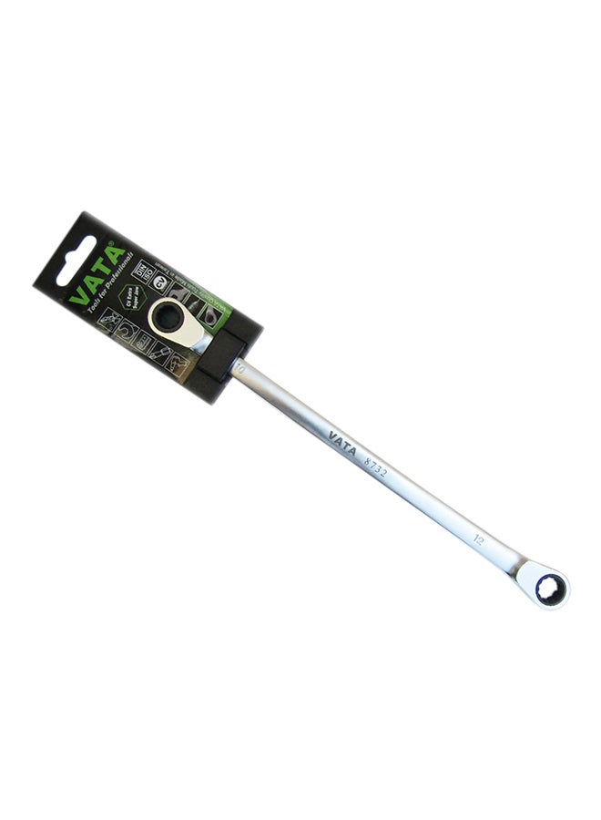 VATA Double Ring Ratchet Spanner Silver 10x12mm - Image 2