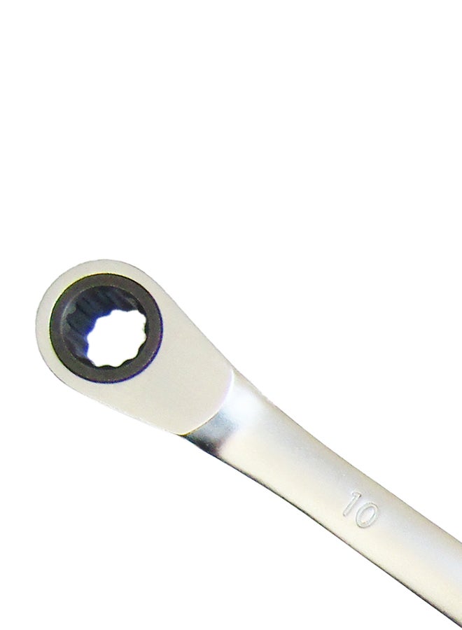 VATA Double Ring Ratchet Spanner Silver 10x12mm - Image 3