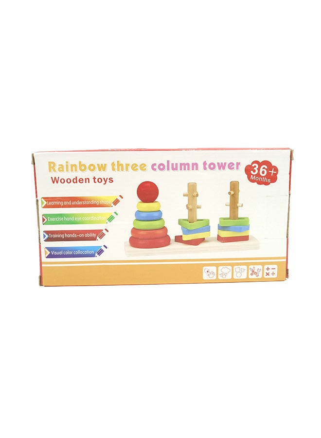 دولار بلس Rainbow Three Column Tower Toy