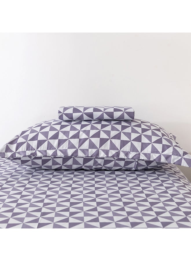 RISHAHOME 2-Piece Printed Bedsheet Set Double Size French Microfiber Grey  - Image 2