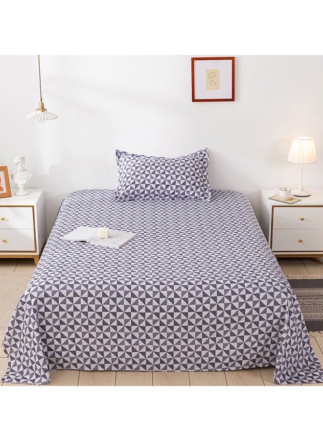 RISHAHOME 2-Piece Printed Bedsheet Set Double Size French Microfiber Grey  - Image 1