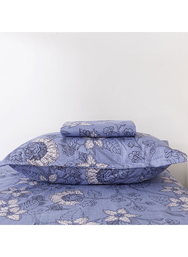 RISHAHOME 2-Piece Printed Bedsheet Set Double Size Wild Yonder Microfiber Blue  - Image 2