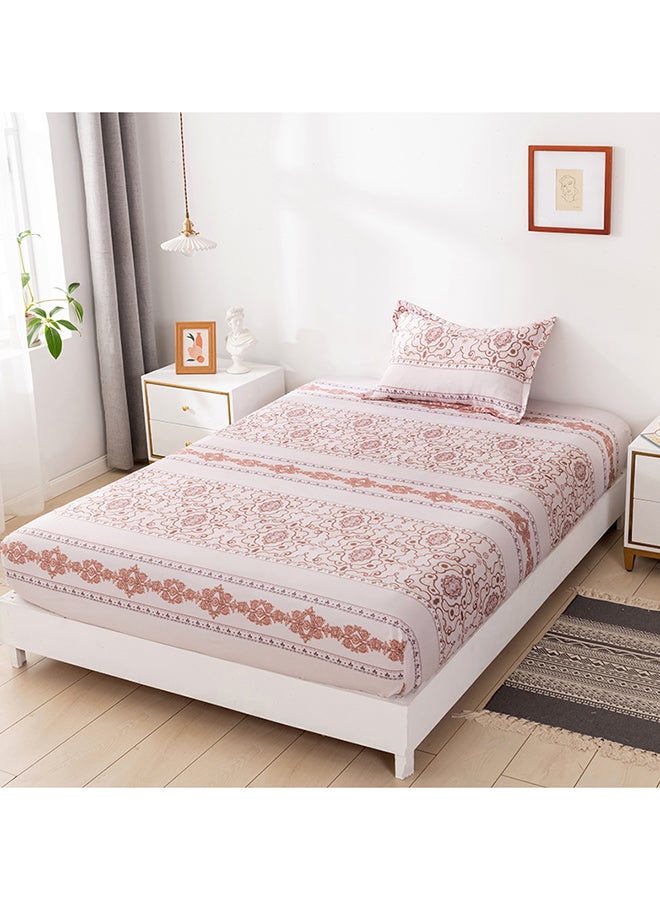 RISHAHOME 2-Piece Printed Bedsheet Set Single Size Soft Amber Microfiber Multicolour - Image 1