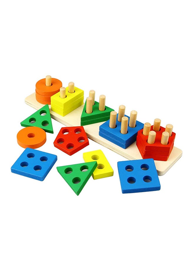 Factory Price Montessori Toys For 1 to 3-Year-Old Boys Girls Toddlers, Wooden Sorting And Stacking Toys For Toddlers And Kids Preschool, Educational Toys, Color Recognition Stacker Shape Sorter, Learning Puzzles Gift  - Image 1