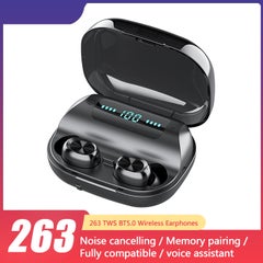 263 TWS Wireless Earphones Charge Box Power Display Black