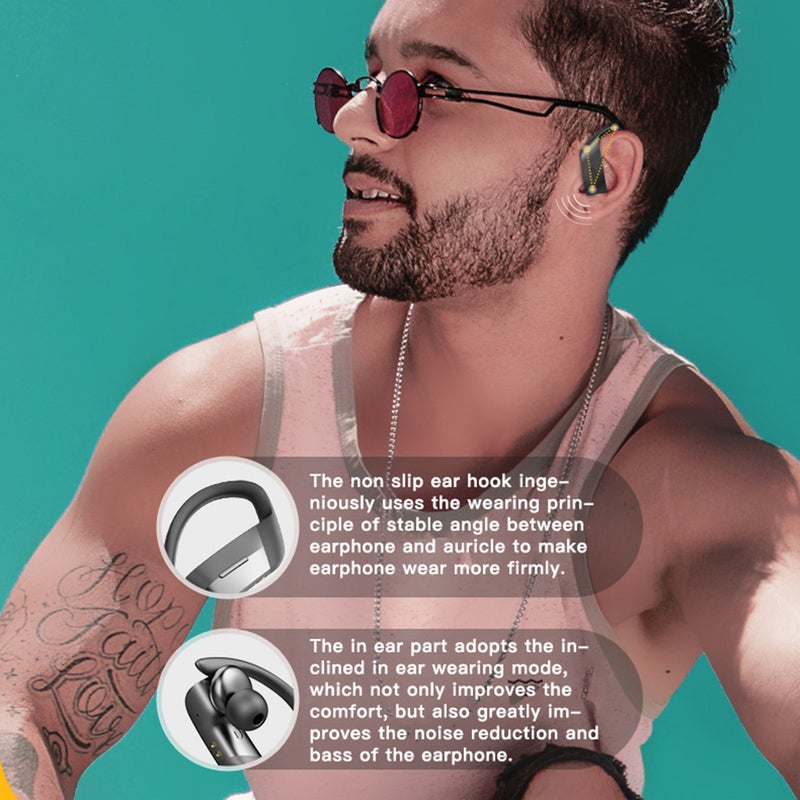 Generic - 258 Ear Hanging Hook BT 5.0 TWS Wireless In-Ear Headphones White - Image 1
