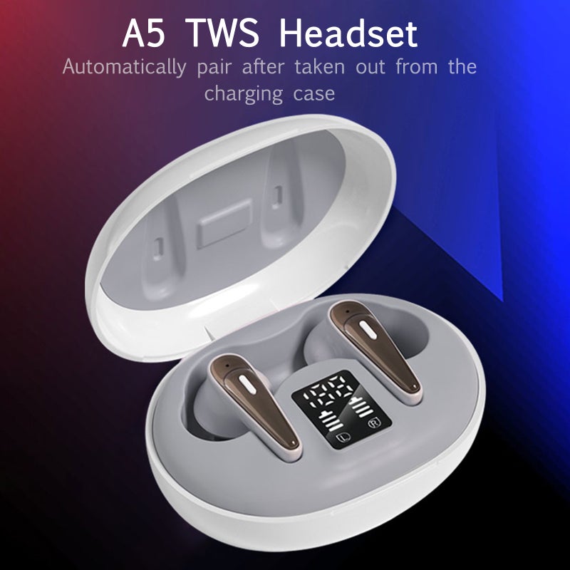 Generic - A5 TWS Bluetooth V5.0 Wireless In-Ear Sport Headphones Black - Image 1