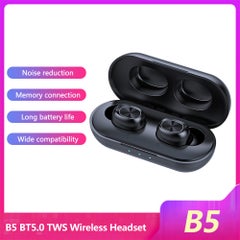 B5 TWS Wireless Headset Headphone Black