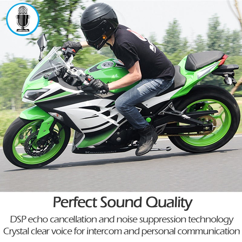 Generic - BT S2 Motorcycle Helmet Bluetooth Intercom Wireless Interphone With Headphone Black - Image 1