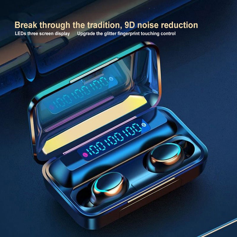F9 BT Wireless In-Ear Headphones With LEDs Display Case White - Image 5