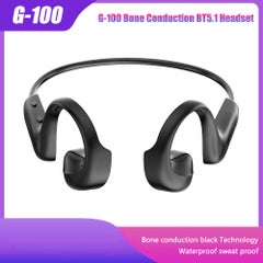 Generic G100 Bone Conduction Bluetooth 5.1 Hanging Headset Black  - Image 1