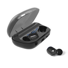 JS2 BT 5.0 Wireless In-Ear Headphones With LED-Digital Display Black
