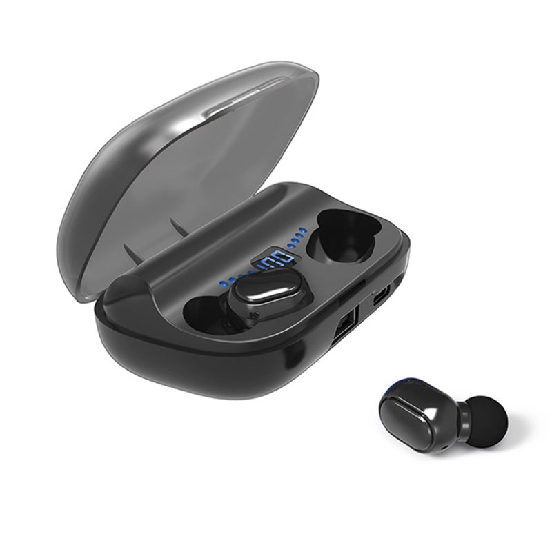 Generic - JS2 BT 5.0 Wireless In-Ear Headphones With LED-Digital Display Black - Image 1