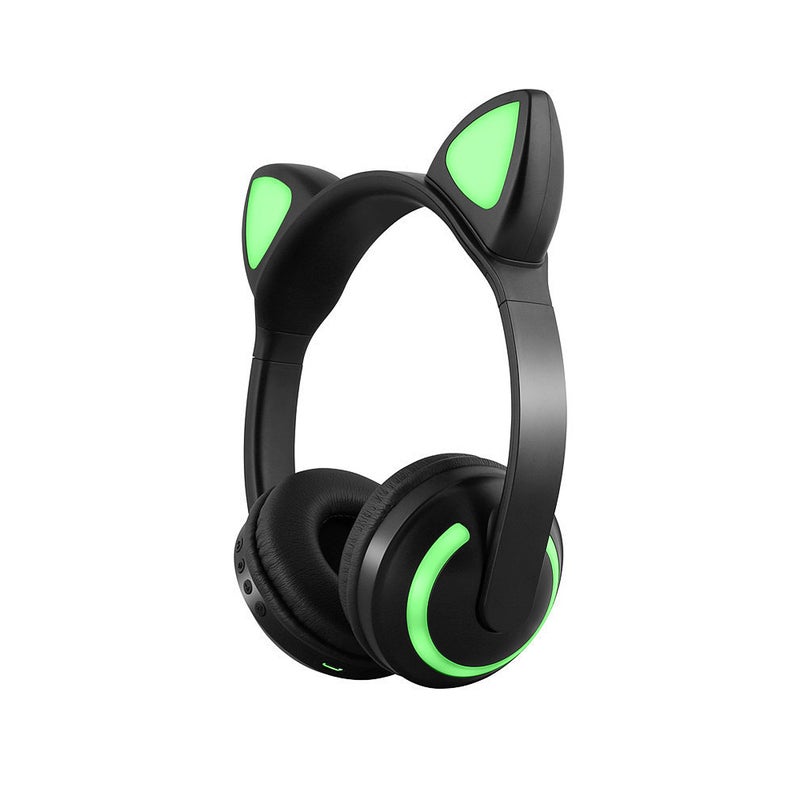 Zw-19 LED Cat Ear Noise Cancelling Bluetooth Wired Headphones Black - Image 1