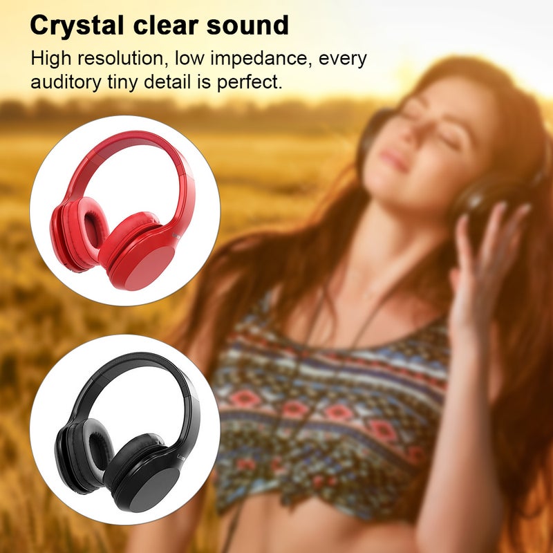 Lenovo HD100 Bluetooth 5.0 Wireless Stereo Headphones Over Ear Gaming Headset Red - Image 4