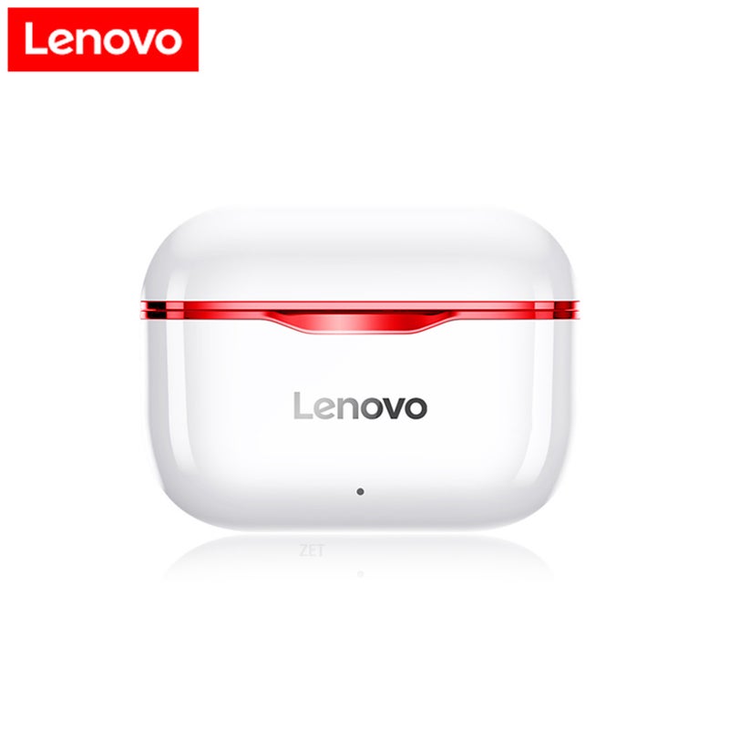 Lenovo LP1 TWS Bluetooth 5.0 True Wireless In-Ear Headphones With Mic And 300mAh Charging Case Red - Image 1