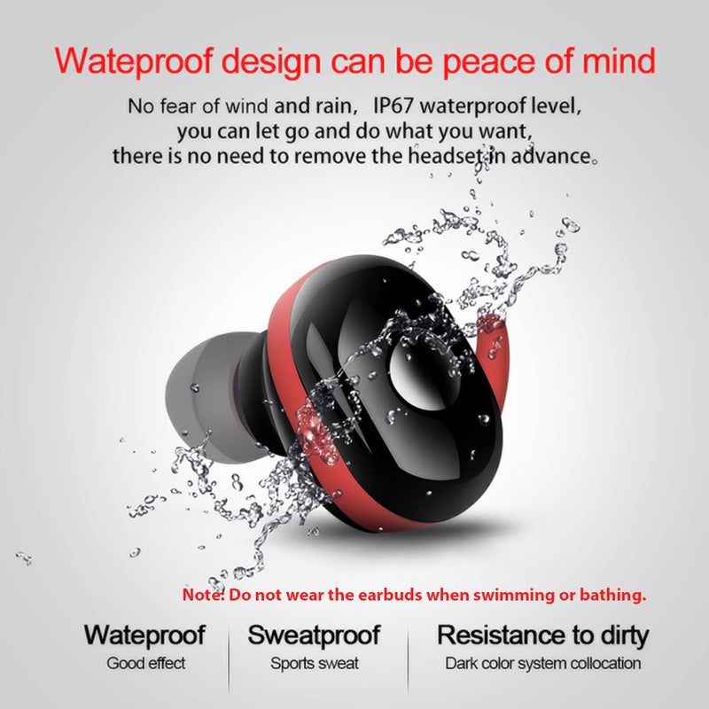 Generic - B1 TWS BT 5.0 Wireless In-Ear Headphones With Mic Red - Image 1