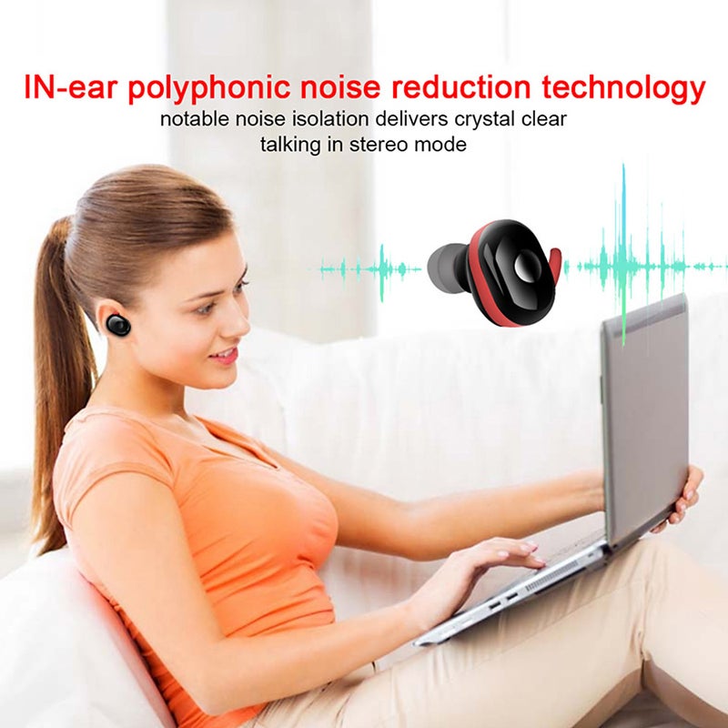 Generic - B1 TWS BT 5.0 Wireless In-Ear Headphones With Mic Red - Image 1