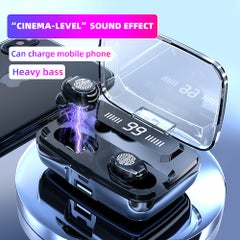 F9 TWS BT 5.0 Wireless In-Ear Headphones With 2000mAh Powerbank Case And Digital Power Display Black