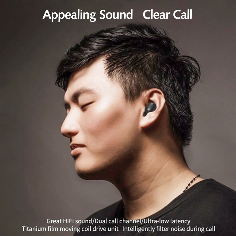 Generic - Mini TWS BT Wireless In-Ear Headphones With Microphone And LED-Digital Display Black - Image 1