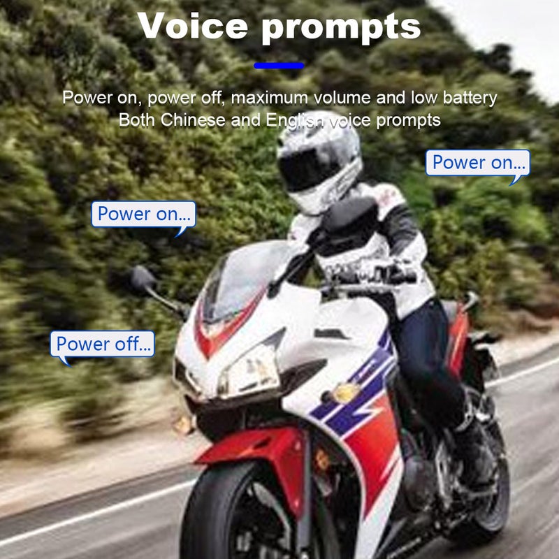 Motorcycle Helmet BT 5.0 Wireless Headphones Black  - Image 2