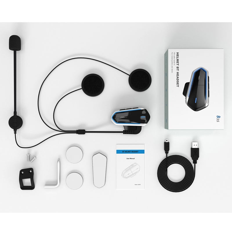 Generic - B35 Bluetooth 4.1+EDR Motorcycle Helmet Headphones Blue - Image 1