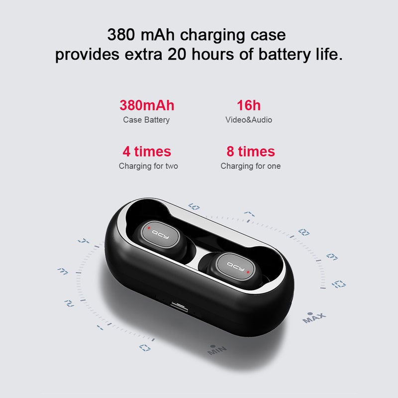 T1 TWS Bluetooth Wireless Headphone Black