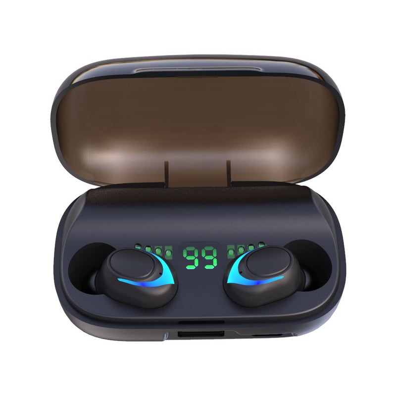 Generic - S7 TWS Bluetooth 5.0 True Wireless Earbuds Headphone Headset With LED Display USB Output Power Bank Black - Image 1