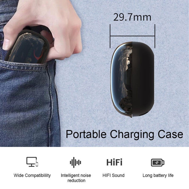 Generic - S7 TWS Bluetooth 5.0 True Wireless Earbuds Headphone Headset With LED Display USB Output Power Bank Black - Image 1