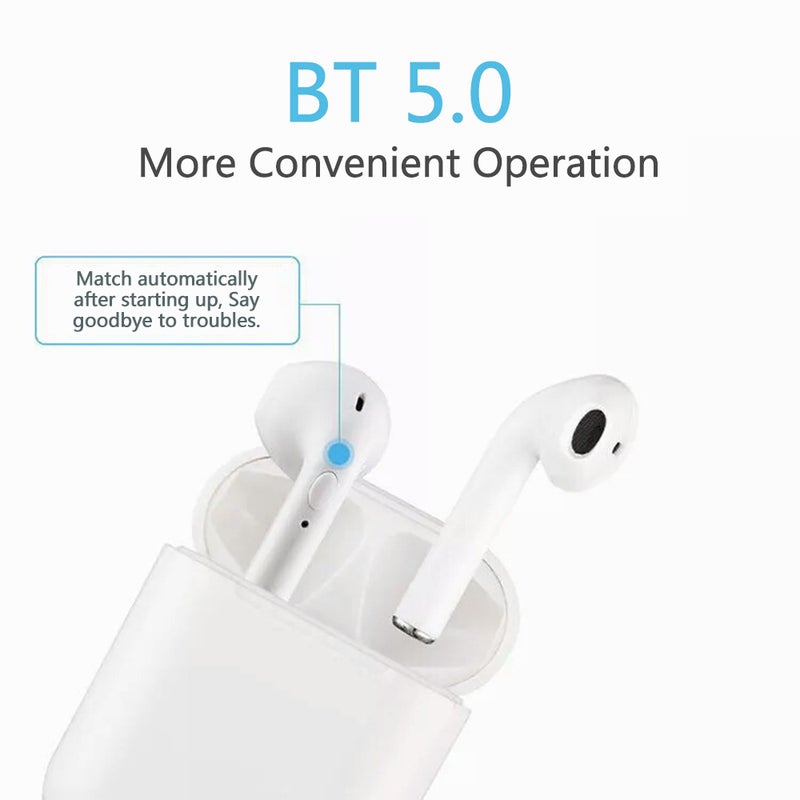 Generic Second Generation BT 5.0 Wireless In-Ear Headphones With Dual Microphones White  - Image 5