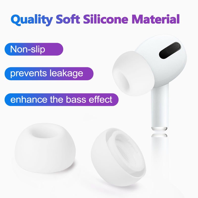 Generic - Soft Silicone Replacement Ear Caps Compatible With Apple AirPods Pro White - Image 1