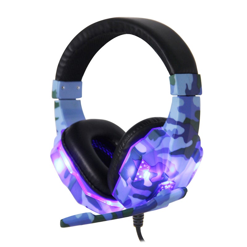 SY830MV Gaming Wired Over Ear Headphones Earphone With Mic LED Light AUX USB For Desktop PC  - Image 2