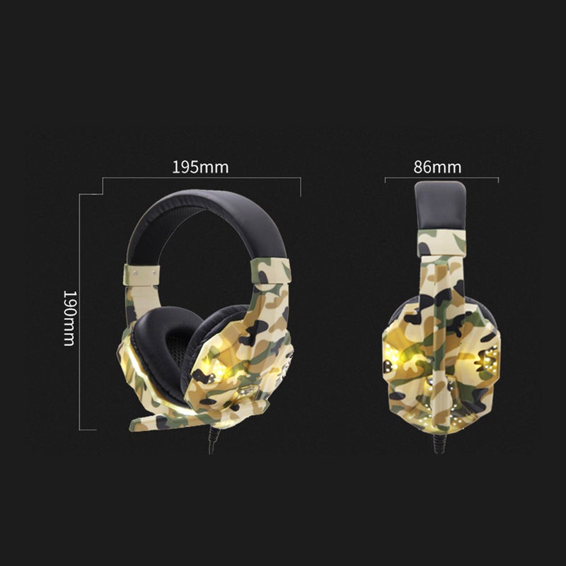 SY830MV Gaming Wired Over Ear Headphones Earphone With Mic LED Light AUX USB For Desktop PC - Image 3