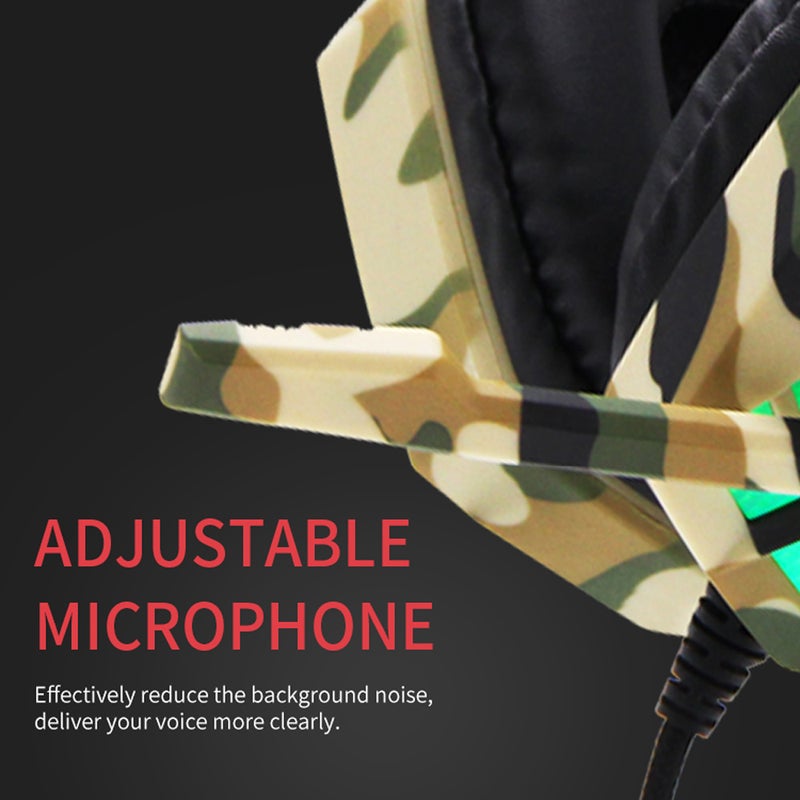 SY850MV Gaming Over Ear Headphone Earphone With Mic LED Light Volume Control AUX USB For Desktop PC - Image 5