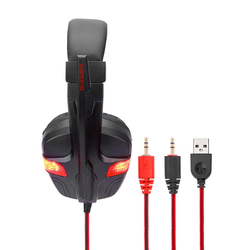 SY860MV Gaming Wired Over Ear Headphones Headset Earphone With Mic LED Light - Image 5