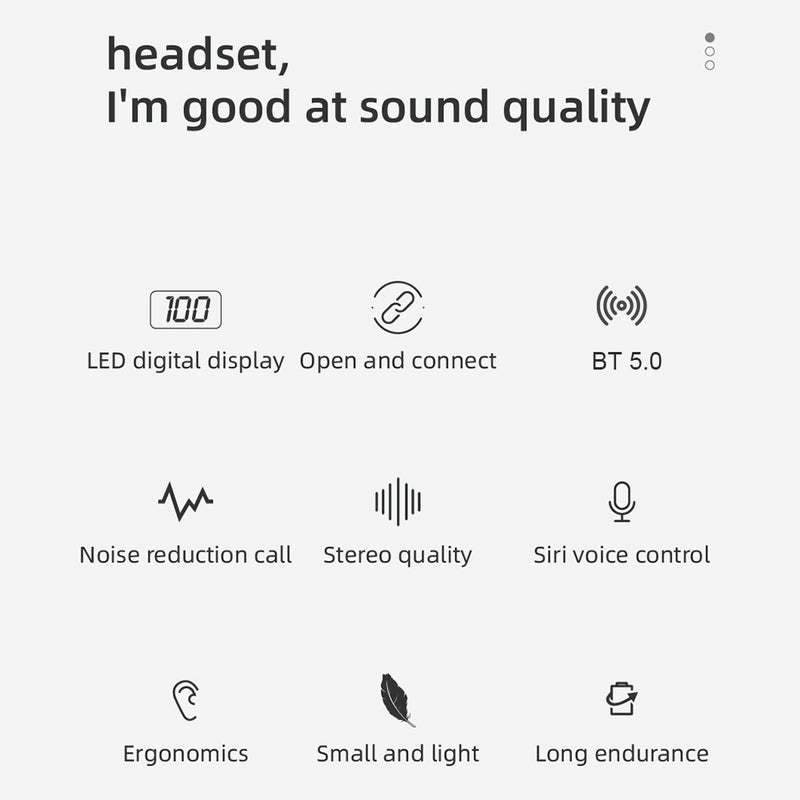 Generic - T19 TWS Bluetooth V5.0 Wireless In-Ear Sport Headphones Black - Image 1