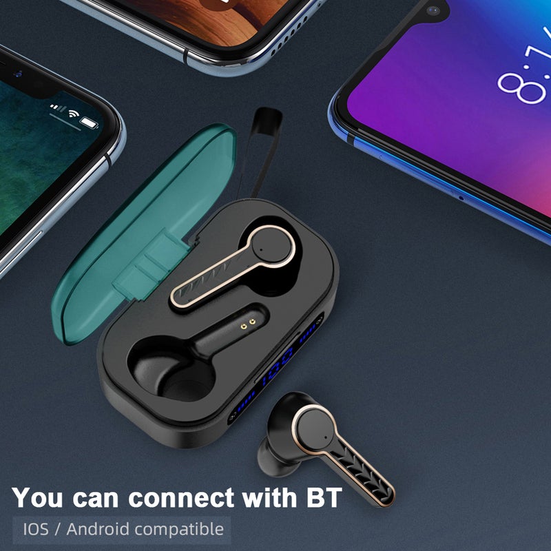 Generic - T19 TWS Bluetooth V5.0 Wireless In-Ear Sport Headphones Black - Image 1