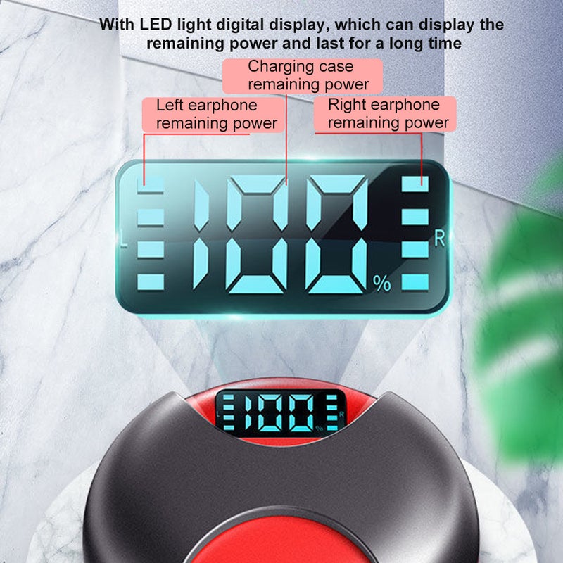 Generic - 360 Rotation TWS Bluetooth 5.0 True Wireless In-Ear Headphones With Mic Black/red - Image 1