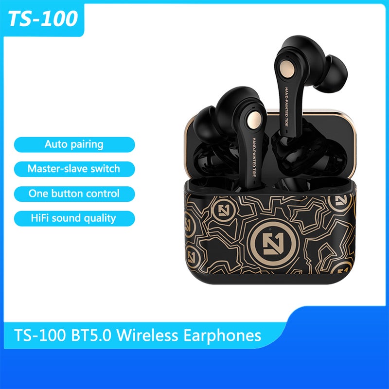 Generic TS 100 Wireless Earphones For Sports Black  - Image 1