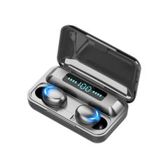 TWS True Wireless Bluetooth Headphone Headset Earbud With Mic LED Display USB Output Power Bank Black