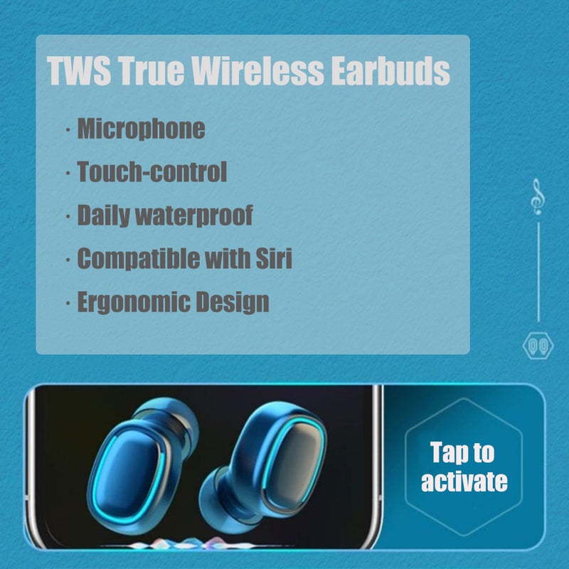 Generic - TWS True Wireless In-Ear Headphones With Microphone And Charging Case Black - Image 1