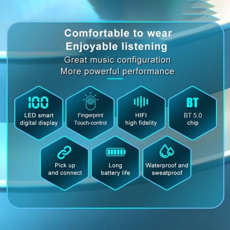 Generic - TWS True Wireless In-Ear Headphones With Microphone And Charging Case Black - Image 1
