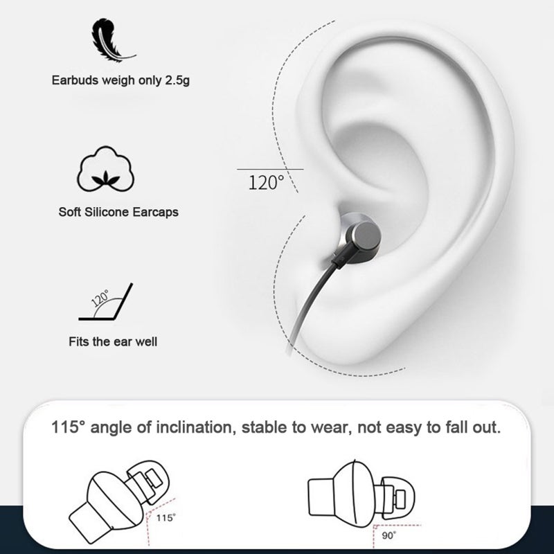 Generic - Neck Hanging Bluetooth 5.0 Wireless In-Ear Headphones Black - Image 1