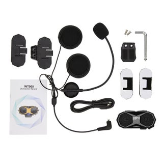 WT005 Motorcycle Bluetooth Intercom Helmet Headphones For 3 Riders Black - v1605516275/N41424268A_1