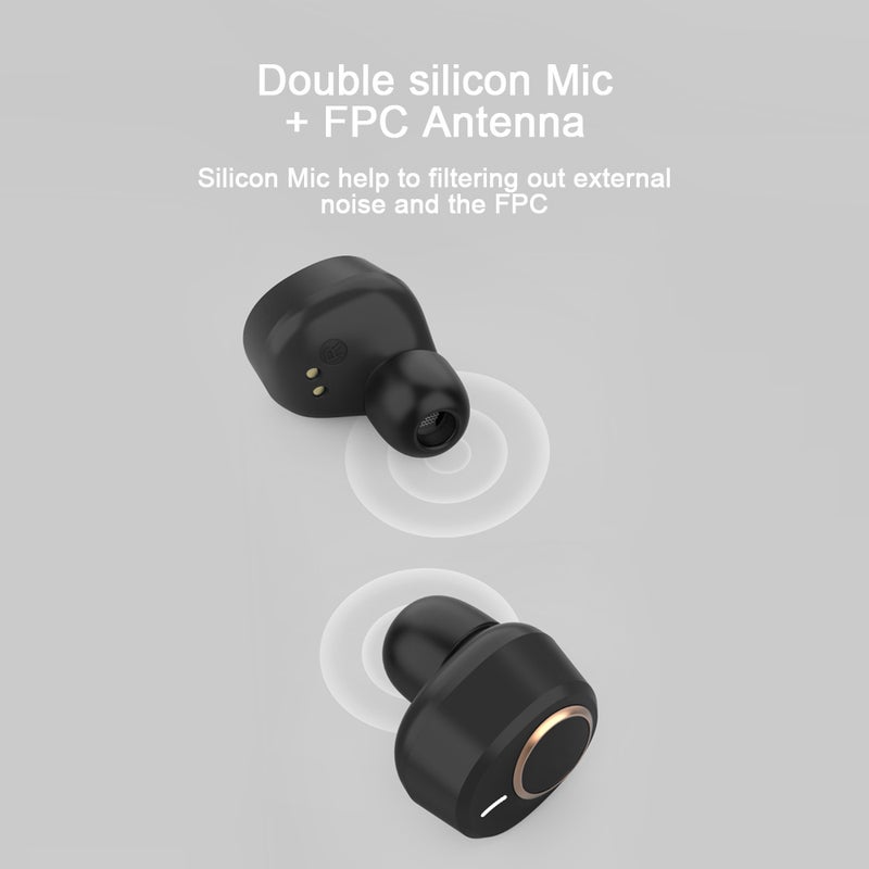 Lenovo - X18 TWS BT 5.0 Wireless In-Ear Headphones With Mic Black - Image 1