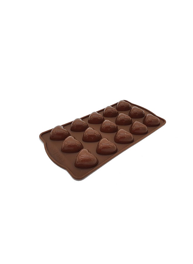 15-Slot Heart Shaped Chocolate Mould Brown 21cm  - Image 2