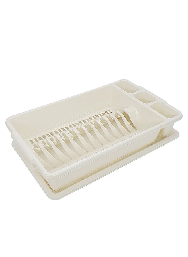 Generic Dish Drainer With Tray White 45x25cm  - Image 1