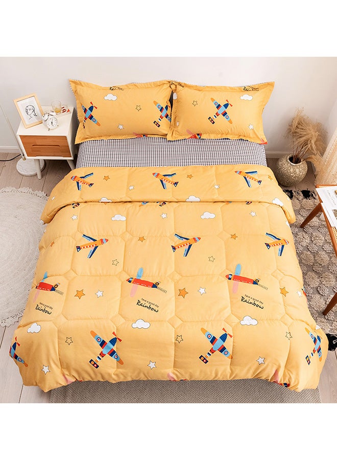 RISHAHOME 4-Piece King Size Comforter Set Microfiber Multicolour 220x240cm  - Image 1